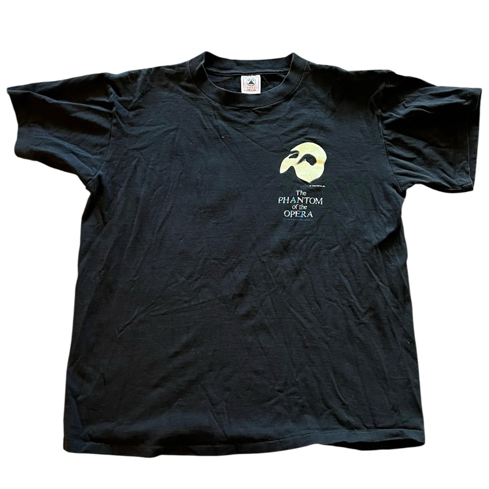 Vintage Delta 80/90s Phantom of the Opera Black Tee Shirt Size Large Made in USA